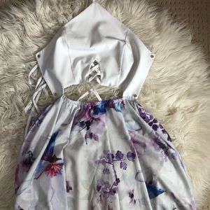 FLORAL PRINT A LINE DRESS